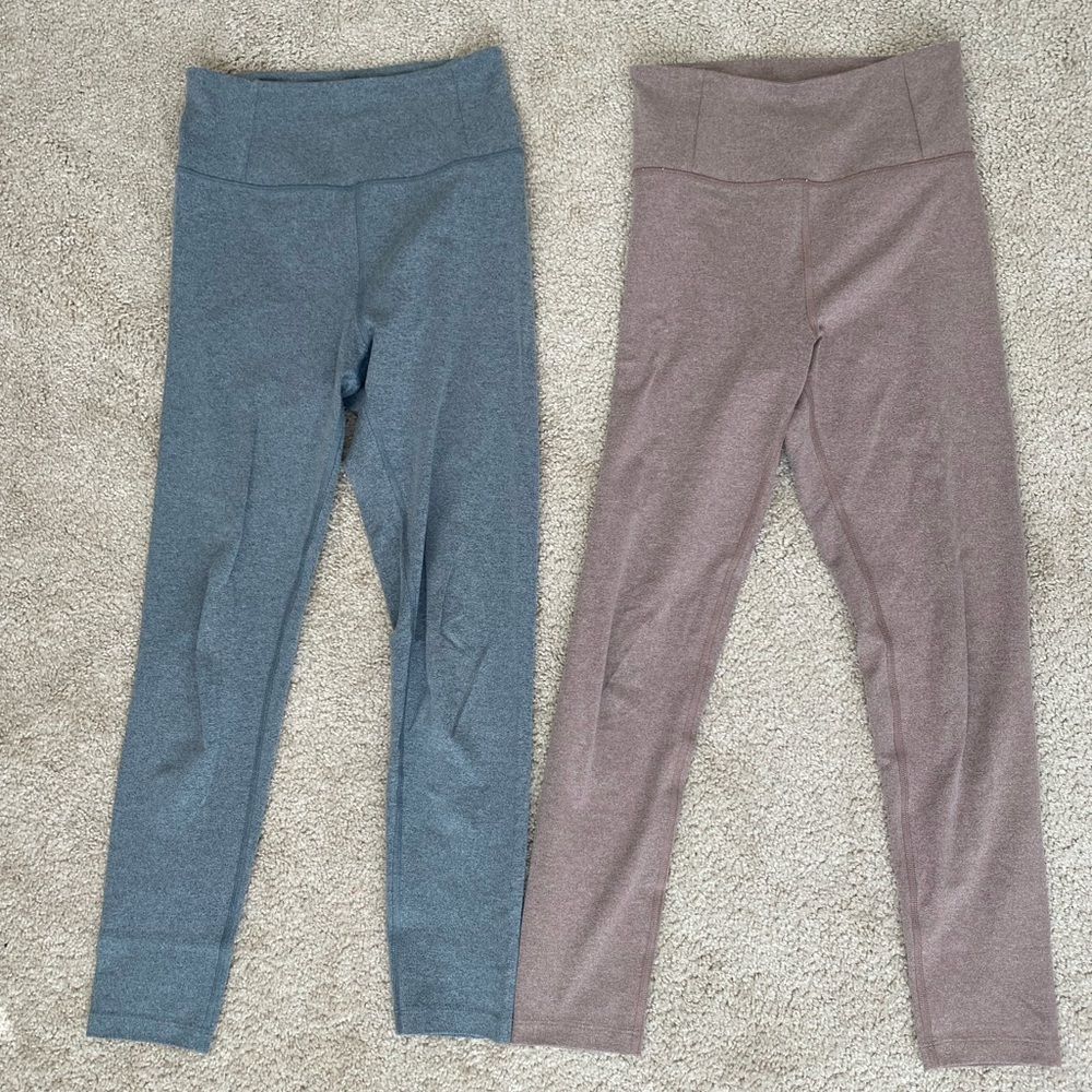 Girlfriend Collective Blue and Brown Leggings
